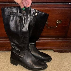 Leather black boots 👢